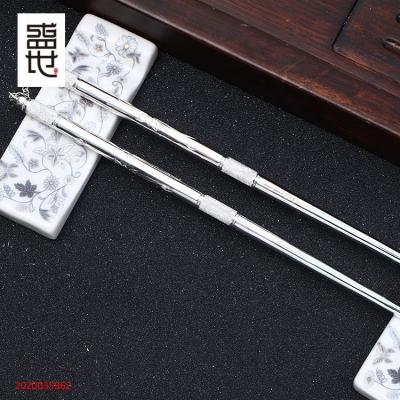 China Myshine Stocked Round Shape Engraved Chinese Style Chopsticks For Sale for sale