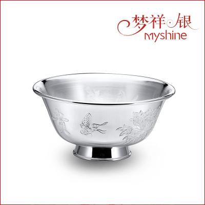 China China Vintage Style Chinese Fork Design Pure Silver Bowl for sale