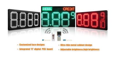 China Led Fuel Price Signs Red Amber Green Blue White Digit Height 4