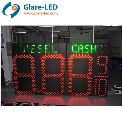 China 60inch Outdoor Red Diesel Led Gas Price Changer Display Station Sign 3g Rf Tcp Ip System for sale