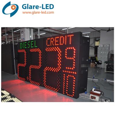 China 8 Level Auto Dimming Petrol Oil Led Price Sign 60 Inch Gas Station Boards for sale