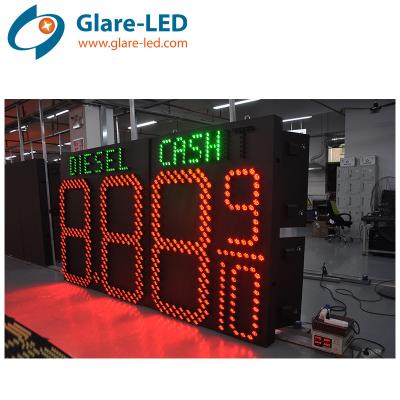 China 60inch LED Gas Station Digit Sign Cash Credit 8 Level Auto-Dimming By Sensor for sale