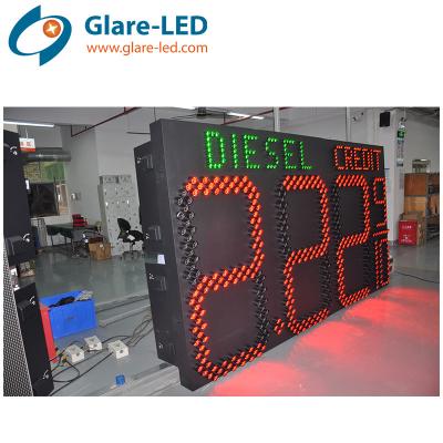 China 110 230VAC 60inch Red Amber Green Blue White Oil Led Gas Display For Petrol Station for sale