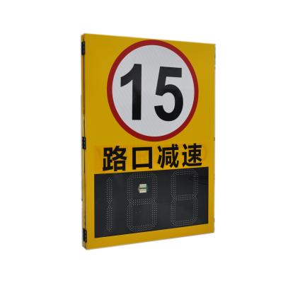 China Road Warning LED Radar Speed Sign with High Brightness and Pixel Pitch 188 3 Digitals for sale