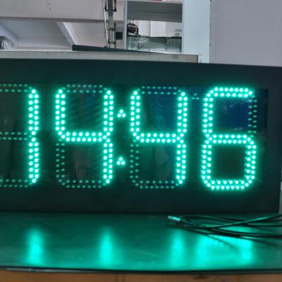 China Outdoor 12 Inches Amber LED Time and Temperature Signs Brightness 5000/m2 8000cd/m2 for sale