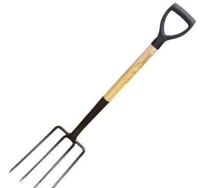 China Stainless Steel Garden Fork With Handle 4 Fork Wooden Garden Forks for sale