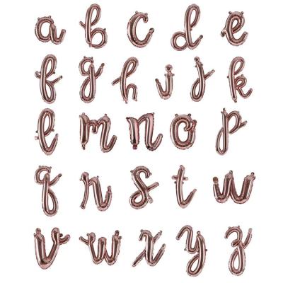 China Tiny Rose Gold Letter Balloon 18 inch globo gift toy YH alphabet balloons wedding party decoration for sale