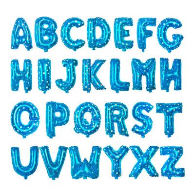 China 16 Inch Letter Balloon Birthday Party Decoration Gift Toy YH Globos Letras Printed Balloon Blue Letters for sale