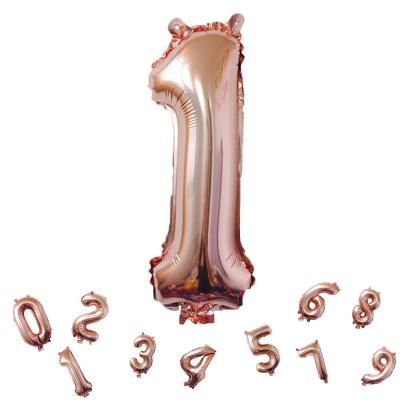 China Foil balloon 32 inch globos de numbers YH Rose Gold Number Balloons Birthday Party decoration for sale