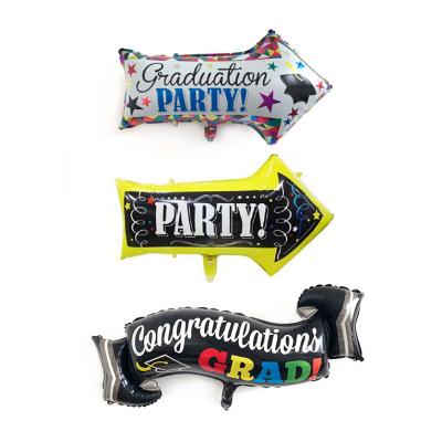 China Gift Toy YH Graduation Balloons Arrow Balloons Congratulations Graduates Banner Aluminum Globo for sale