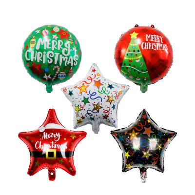 China Toy YH 2022 globos de navidad de navidad Christmas round balloons Merry Christmas Ballon Party Supplies Merry star 18 inch for sale