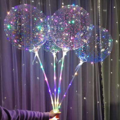 China 20 Inch Gift Toy YH Transparent Stretchable Globo Burbuja Bobo Bubble Balloons Little Dot Printed Bobo Balloons for sale