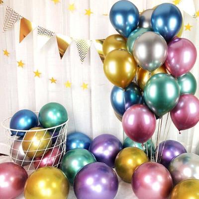 China Gift Toy YH Globo Cromado 2.8g Latex Metallic Balloons Birthday Decoration 12 Inch Latex Helium Balloons Wholesale for sale