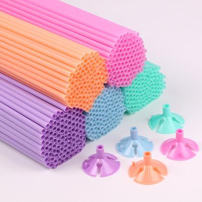 China Tow Bar Accessories 100pcs/Pack Balloon Support Stick YH Macaron Tow Rod 32cm 42cm Balloon Pump for sale