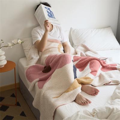 China Hot Sale Anti-Pull Bed Sofa Air Conditioning Knitted Throw Blanket for Adult and Kids for sale