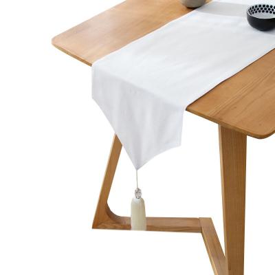 China Easy Washable Eco-Friendly Solid Color Double Layer Cotton Table Runner Eco-Friendly Household And Commercial Table Runner for sale