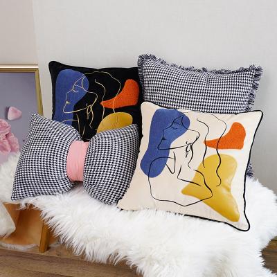 China Abstract Picasso Folded Decoration Pillow Cases Fashion Western Tile Cover for sale