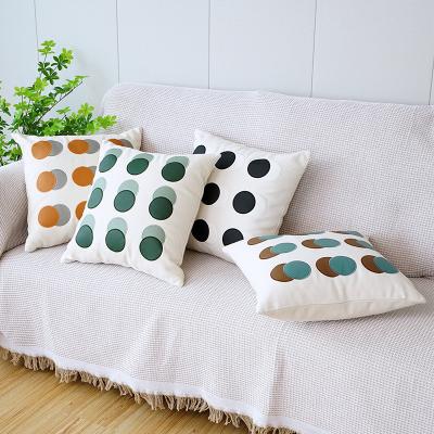 China Nordic Modern Simple Lightweight Luxury Folded Sofa Round Stick Cloth Pillow Cases Cotton Cushion Cover Embroidered for sale