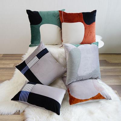 China New Fashionable Contrast Color Folded Pillowcase For Sofa Bed Cushion Cover Tile for sale