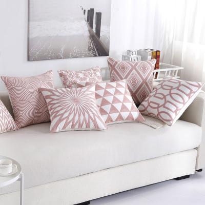 China High Quality Pink Folded Throw Pillow Cases For Office Chair Cotton Pillow Cover Decorative Shape for sale