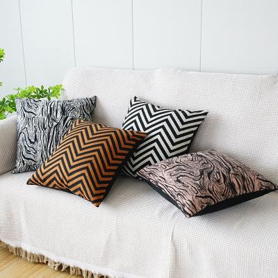 China Anti-Pull Abstract Jacquard Tile Sheets 18x18 Inch Wave Patterned Cushion Cases for sale