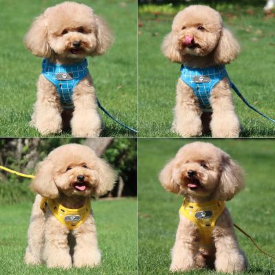 China Quick Release Drop Shipping Pet Collars and Breathable Mesh Dog Harness Leash Retractable Dog Leash Pet Dog Collar Leashes for sale