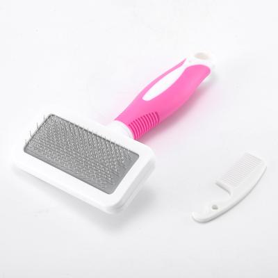 China New 2022 Stainless Steel Durable Pet Comb Easy Use Pet Comb Yellow Wholesale Pet Demat Comb For Dog Cat for sale