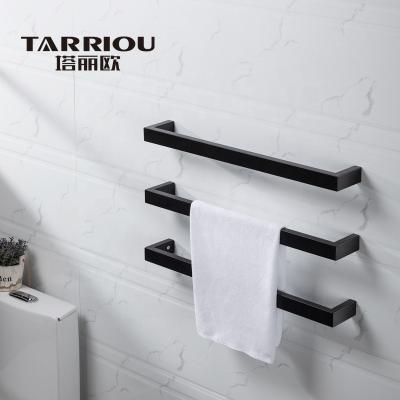 China NEW Black Heater Matte Bathroom Square Heated Towel Rail for sale