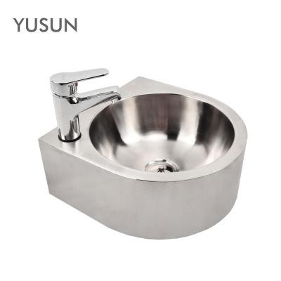 China YUSUN Modern Project Use Brushed Stainless Steel Outdoor Hand Wash Basin Sink for sale