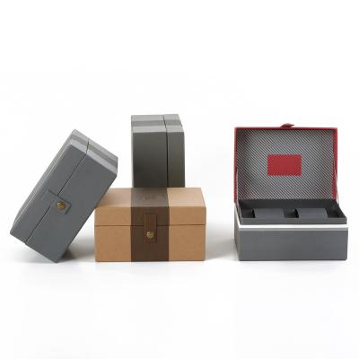 China Lovely Couples Watch Box Custom Lovers Handmade Paper Box For Watch With Special Paper for sale