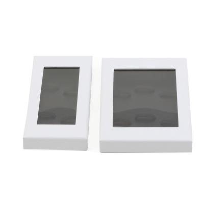 China Handmade paper made lid and bottom rigid box with PVC window for sale