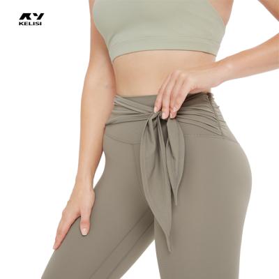 China Antibacterial Yoga Pants Antibacterial Yoga Pants High Waist Stretch Women Yoga Leggings Gym Fitness Compression Leggings Without Pockets for sale