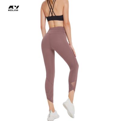 China KELISI Antibacterial Good Quality Workout Gaiters For Women High Waist Sports Elastic Yoga Pants Without Pocket for sale