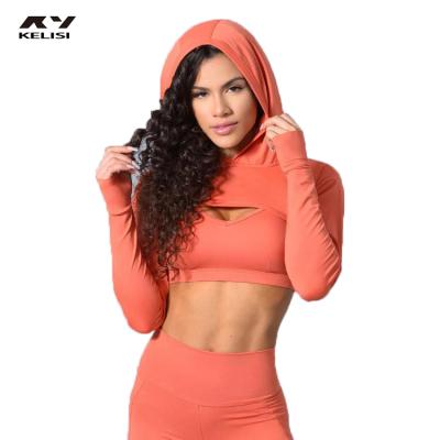 China Yoga Shirt Women Top Yoga Shirt Hoodie Breathable Custom Fit Sports Leisure Long Sleeve Top for sale