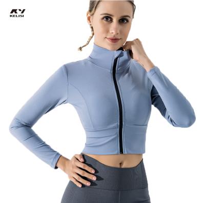 China QUICK DRY Women's Yoga Jacket Long Sleeve Zipper Tops Gym Fitness Sports Coats for sale