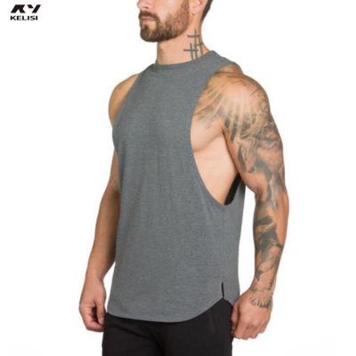 China Custom Anti-Wrinkle White Mens Sleeveless Shirts Sport Tank Tops Mens for sale