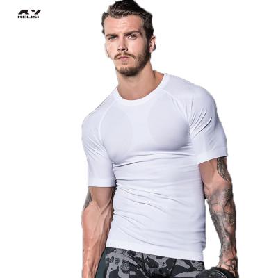 China QUICK DRY Custom Plus Mens Fitness Sports Bodybuilding Running Shirt for sale