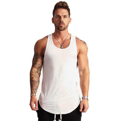 China Antibacterial Custom Logo Runner Back Invest 2020 Sports Wear Muscle Tank Gym Tank Top Fitness Men for sale