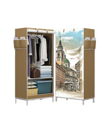 China Wardrobe Storage Cabinet (Size)Adjustable Cartoon Fabric 3D Wardrobe Furniture for sale