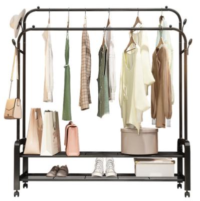 China Modern Coat Rack Floor Standing Clothes Storage Shelf Hanging Hanger Racks Metal Bedroom Furniture Shoes Rack for sale