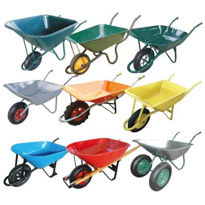 China 180kg High Capacity Durable Heavy Duty Rubber Big Wheel Garden Construction Wheelbarrow for sale