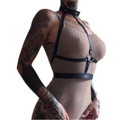 China PU Leather Women Sexy Harness belt Chest Harness Corset Leather Lingerie Body Harness Bdsm Bondage Lingerie Punk Gothic Fetish Clothing for sale