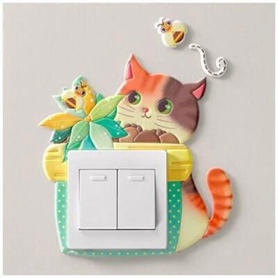 China WALL STICKER KIDS LUMINOUS NURSERY ROOM ON OFF 3D WALL STICKER SILICONE LAMP SWITCH STICKER for sale