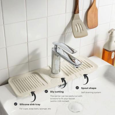 China New Viable Kitchen Faucet Sink Splash Guard, Silicone Faucet Water Catcher Mat for sale