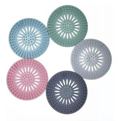 China flexible & Durable Hair Catcher Durable Hair Stopper Shower Drain Covers Silicone Floor Drain Sink Strainer For Bathroom Tub Kitchen for sale