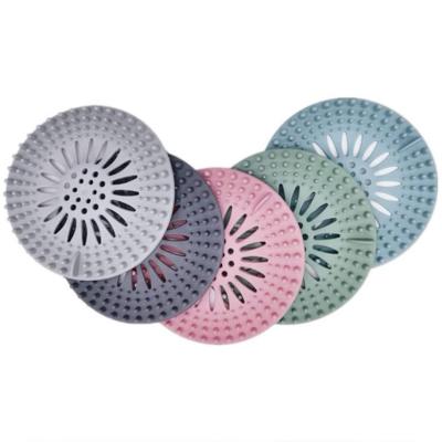 China flexible & Durable Bathroom Hair Sink Sewer Filter Floor Drain Strainer Clog Bathroom Hair Stopper Bath Tray Shower Cover for sale