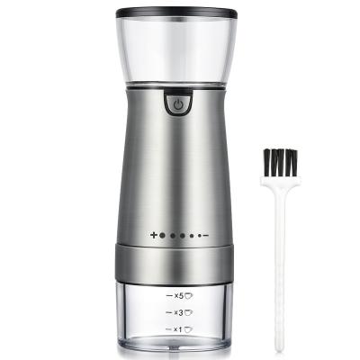 China Adjustable Household USB Stainless Steel Kitchen Tools With Brush Portable Electric Coffee Grinders for sale