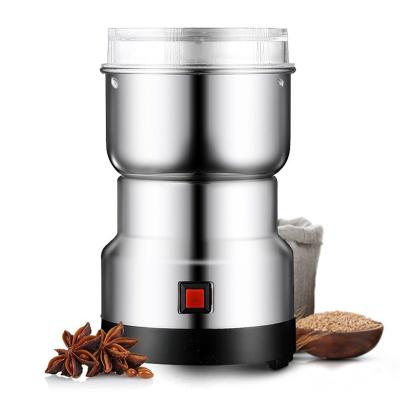 China Silver 220V/110V New Household Whole Bean Grinder Portable Electric Coffee Grinders Machine Multifunctional Home Electric Stainless Steel Manual for sale