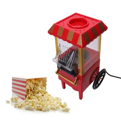 China Cute Retro Style Useful Vintage Household Trolley Portable Automatic Electric Popcorn Machine for sale