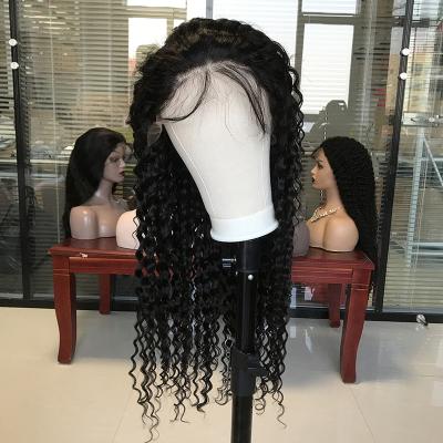 China No tangle & No shedding own lace factory low cost natural and smooth curly curly wig, 13*4 lace wig frontal curly hair for sale